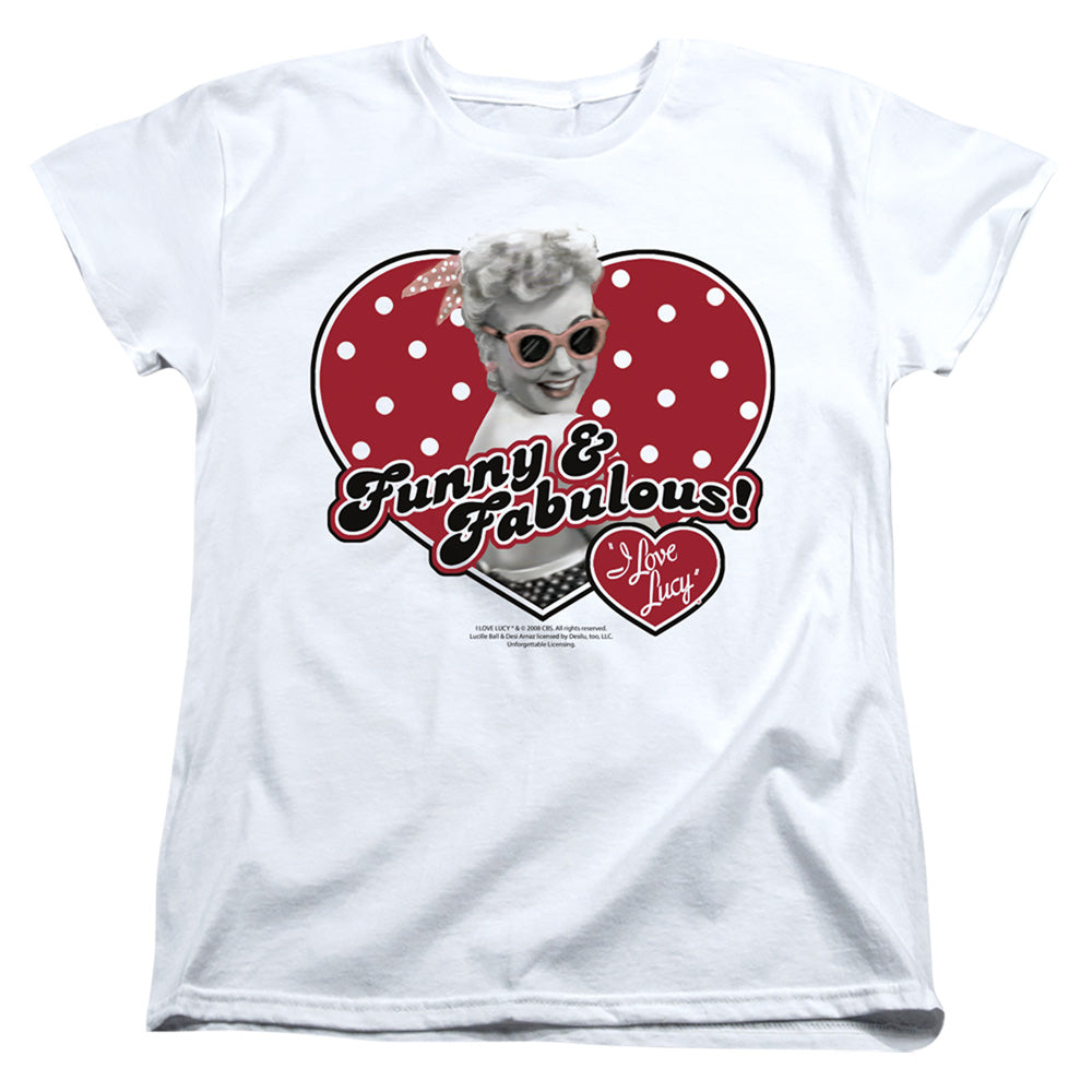 I Love Lucy - Funny And Fabulous - Short Sleeve Womens Tee - White T-shirt