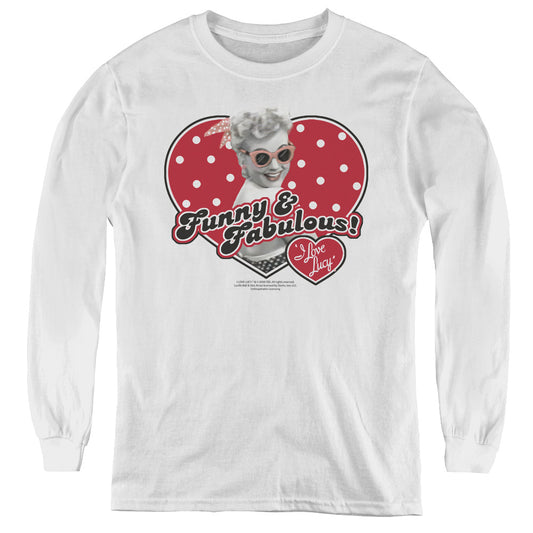I Love Lucy - Funny & Fabulous - Youth Long Sleeve Tee - White