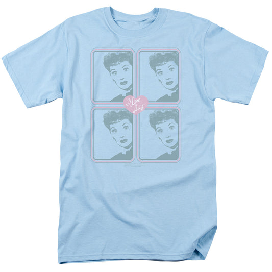 I Love Lucy - Lucy Squared - Short Sleeve Adult 18/1 - Light Blue T-shirt