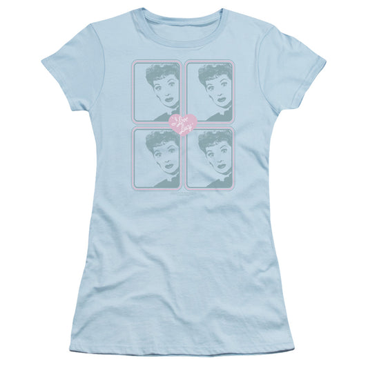 I Love Lucy - Lucy Squared - Short Sleeve Junior Sheer - Light Blue T-shirt