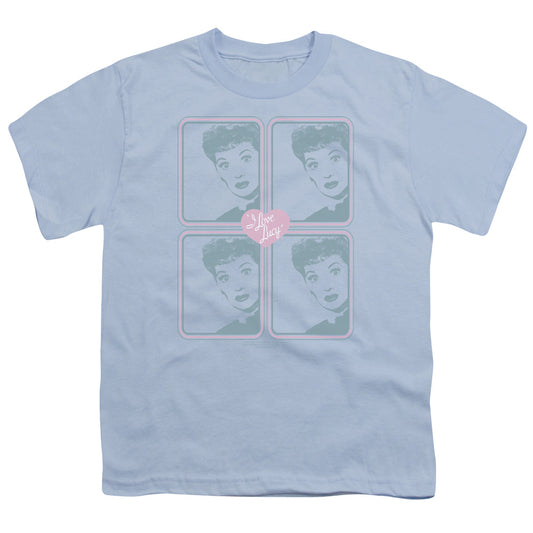 I Love Lucy - Lucy Squared - Short Sleeve Youth 18/1 - Light Blue T-shirt