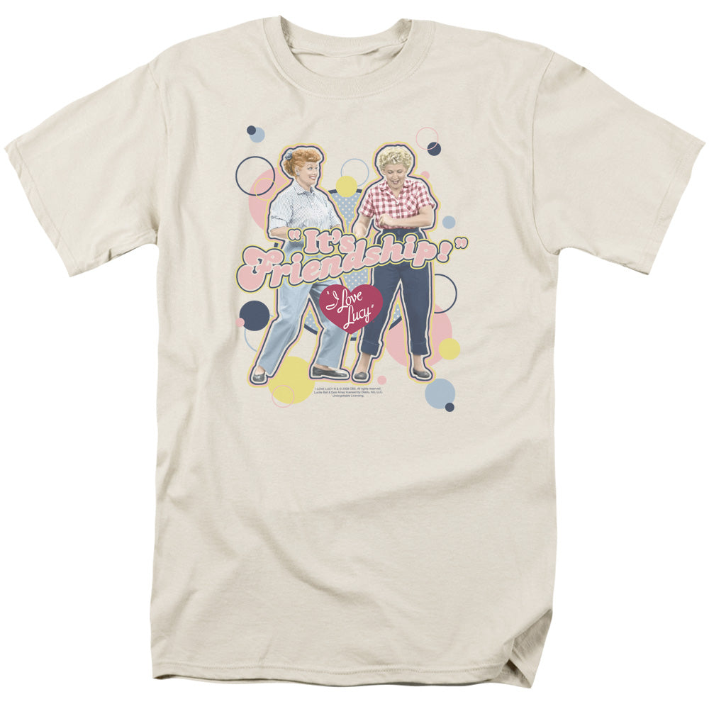 I Love Lucy - Its Friendship - Short Sleeve Adult 18/1 - Cream T-shirt