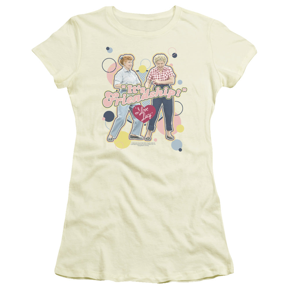 I Love Lucy - Its Friendship - Short Sleeve Junior Sheer - Cream T-shirt