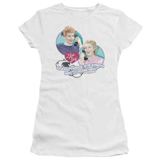 I Love Lucy - Always Connected - Short Sleeve Junior Sheer - White T-shirt