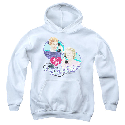 I Love Lucy - Always Connected - Youth Pull-over Hoodie - White