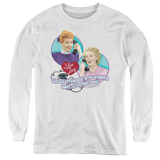 I Love Lucy - Always Connected - Youth Long Sleeve Tee - White