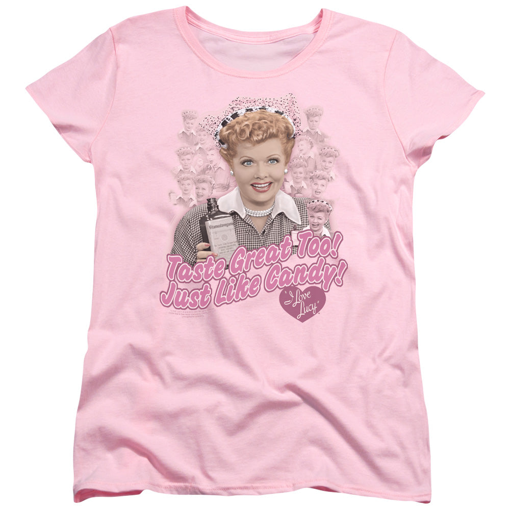 I Love Lucy - Tastes Like Candy - Short Sleeve Womens Tee - Pink T-shirt