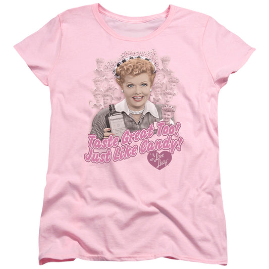 I Love Lucy - Tastes Like Candy - Short Sleeve Womens Tee - Pink T-shirt