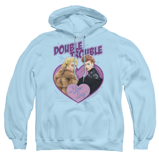 I Love Lucy - Double Trouble - Adult Pull-over Hoodie - Light Blue