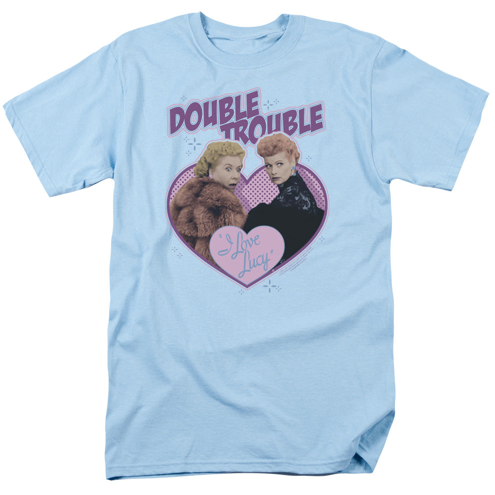 I Love Lucy - Double Trouble - Short Sleeve Adult 18/1 - Light Blue T-shirt
