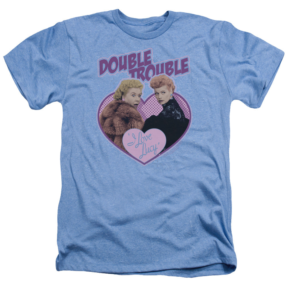 I Love Lucy - Double Trouble - Adult Heather - Light Blue