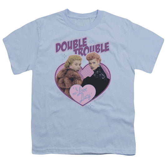 I Love Lucy - Double Trouble - Short Sleeve Youth 18/1 - Light Blue T-shirt