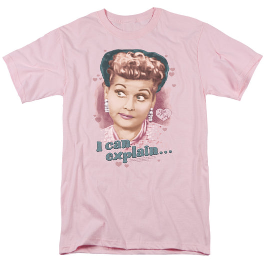 I Love Lucy - I Can Explain - Short Sleeve Adult 18/1 - Pink T-shirt