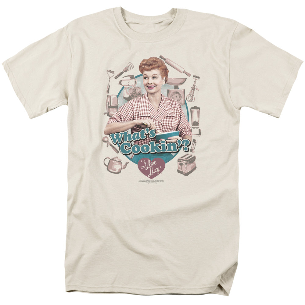 I Love Lucy - Whats Cookin - Short Sleeve Adult 18/1 - Cream T-shirt