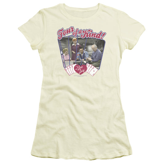 I Love Lucy - Four Of A Kind - Short Sleeve Junior Sheer - Cream T-shirt
