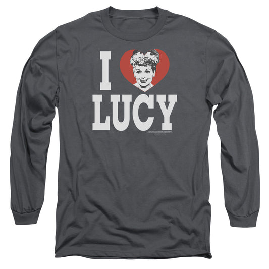 I Love Lucy - I Love Lucy - Long Sleeve Adult 18/1 - Charcoal T-shirt