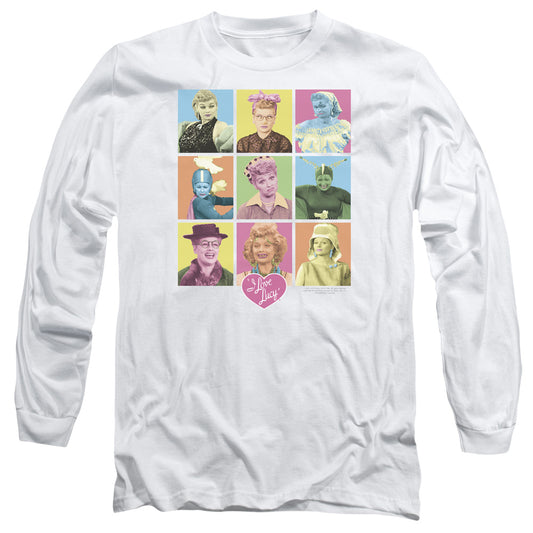 I Love Lucy - So Many Faces - Long Sleeve Adult 18/1 - White T-shirt