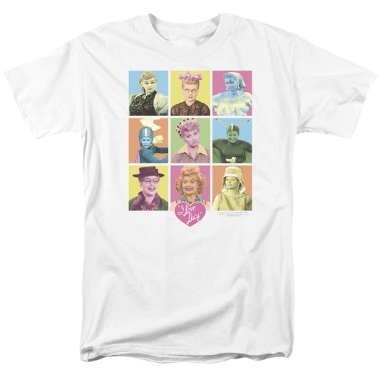 I Love Lucy - So Many Faces - Short Sleeve Adult 18/1 - White T-shirt