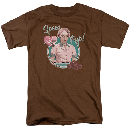 I Love Lucy - Speed It Up - Short Sleeve Adult 18/1 - Coffee T-shirt
