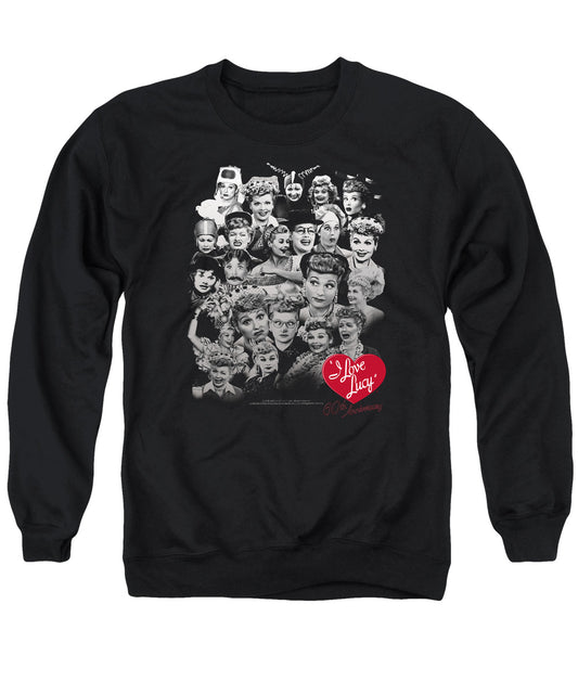I Love Lucy - 60 Years Of Fun - Adult Crewneck Sweatshirt - Black