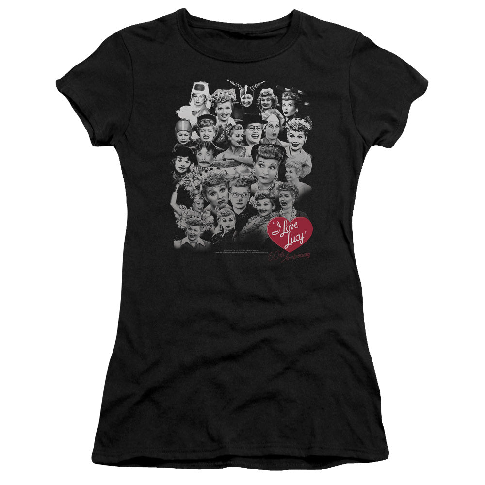 I Love Lucy - 60 Years Of Fun - Short Sleeve Junior Sheer - Black T-shirt