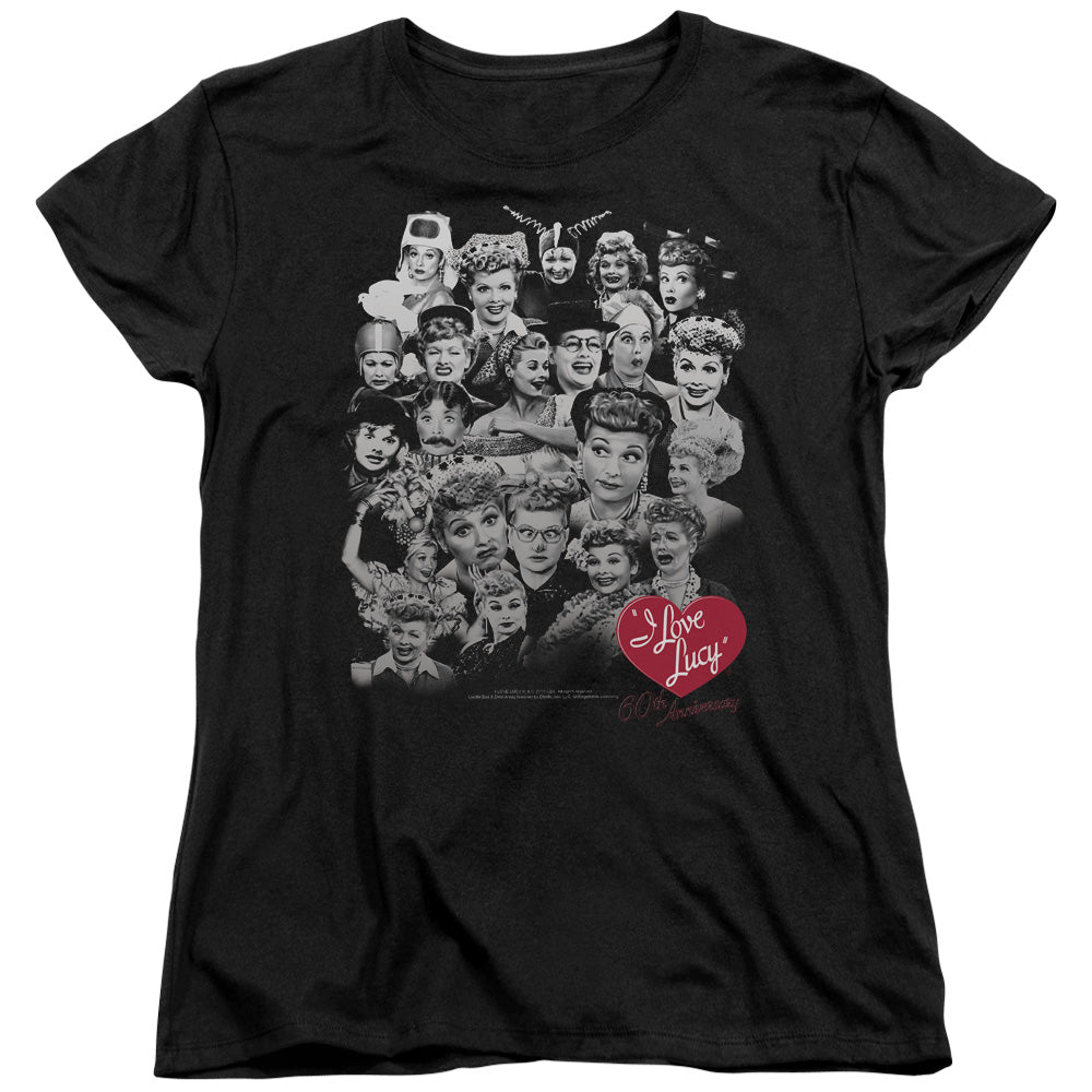 I Love Lucy - 60 Years Of Fun - Short Sleeve Womens Tee - Black T-shirt