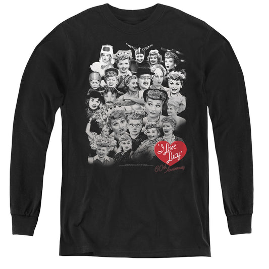 I Love Lucy - 60 Years Of Fun - Youth Long Sleeve Tee - Black