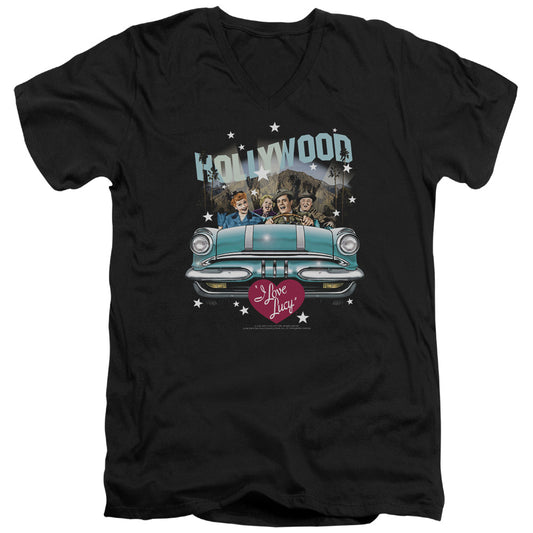 I Love Lucy - Hollywood Road Trip - Short Sleeve Adult V-neck - Black T-shirt