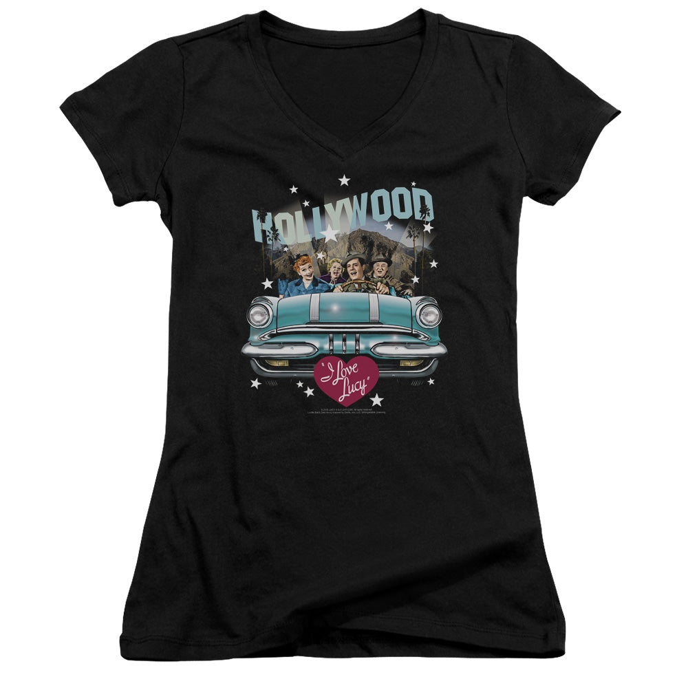 I Love Lucy - Hollywood Road Trip - Junior V-neck - Black