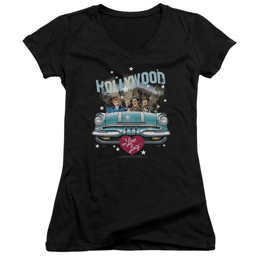 I Love Lucy - Hollywood Road Trip - Junior V-neck - Black