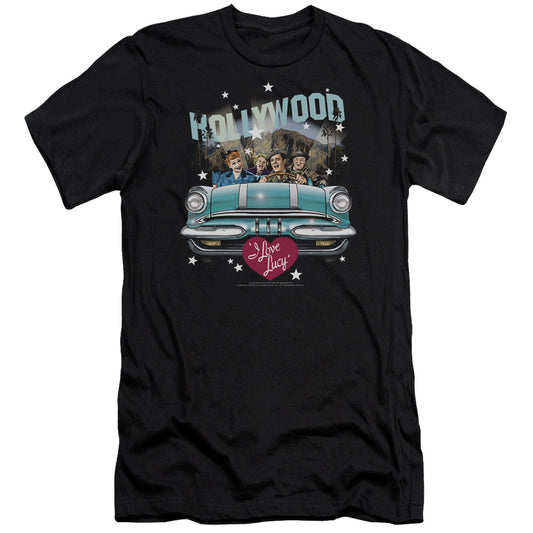 I Love Lucy - Hollywood Road Trip-premuim Canvas Adult Slim Fit 30/1 - Black
