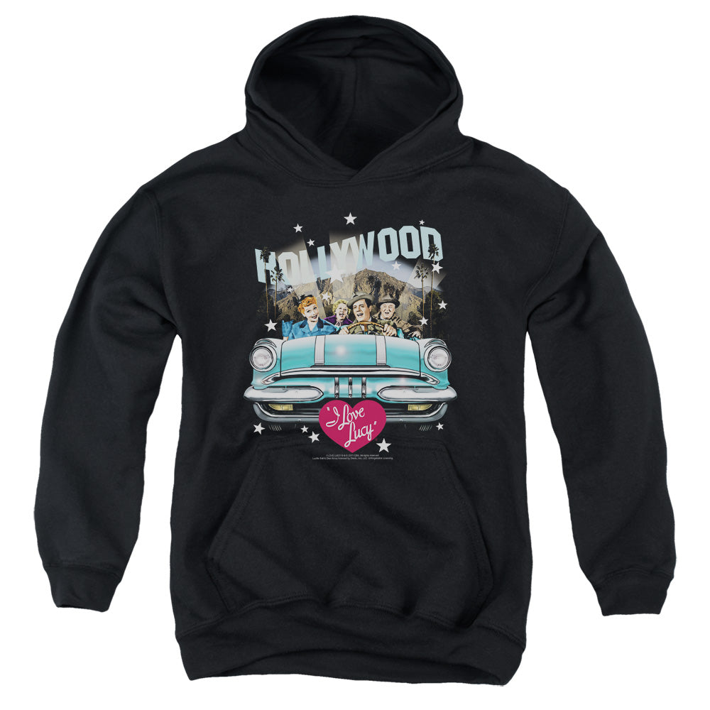 I Love Lucy - Hollywood Road Trip - Youth Pull-over Hoodie - Black