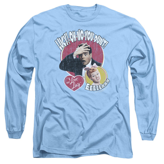 I Love Lucy - Yelling In Spanish - Long Sleeve Adult 18/1 - Carolina Blue T-shirt