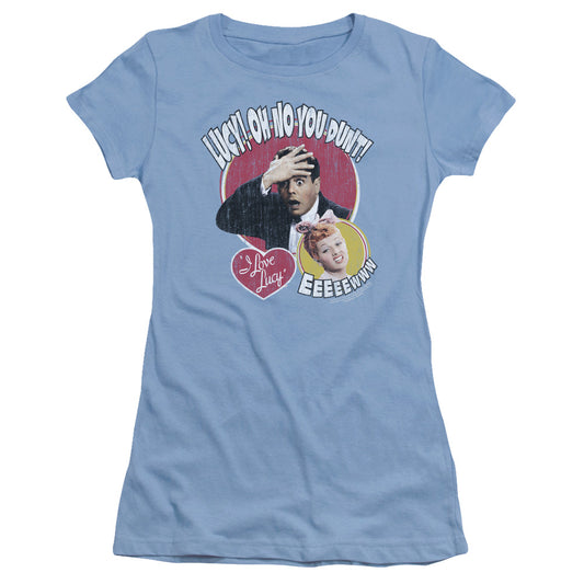 I Love Lucy - Yelling In Spanish - Short Sleeve Junior Sheer - Light Blue T-shirt
