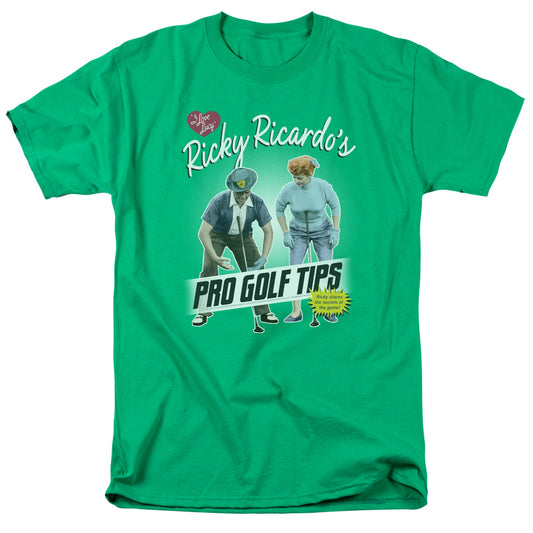 I Love Lucy - Pro Golf Tips - Short Sleeve Adult 18/1 - Kelly Green T-shirt