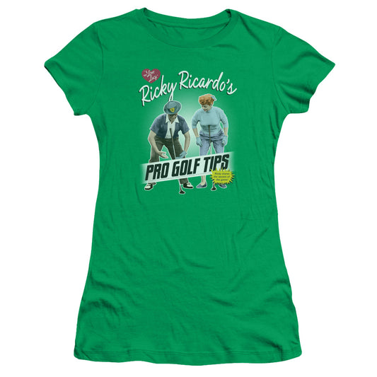 I Love Lucy - Pro Golf Tips - Short Sleeve Junior Sheer - Kelly Green T-shirt