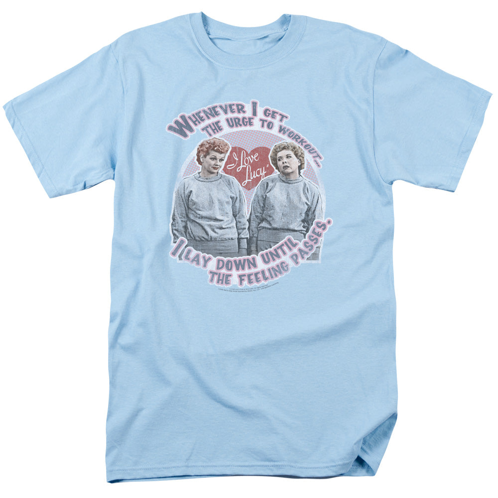 I Love Lucy - Lucys Workout - Short Sleeve Adult 18/1 - Light Blue T-shirt