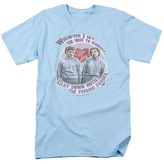 I Love Lucy - Lucys Workout - Short Sleeve Adult 18/1 - Light Blue T-shirt