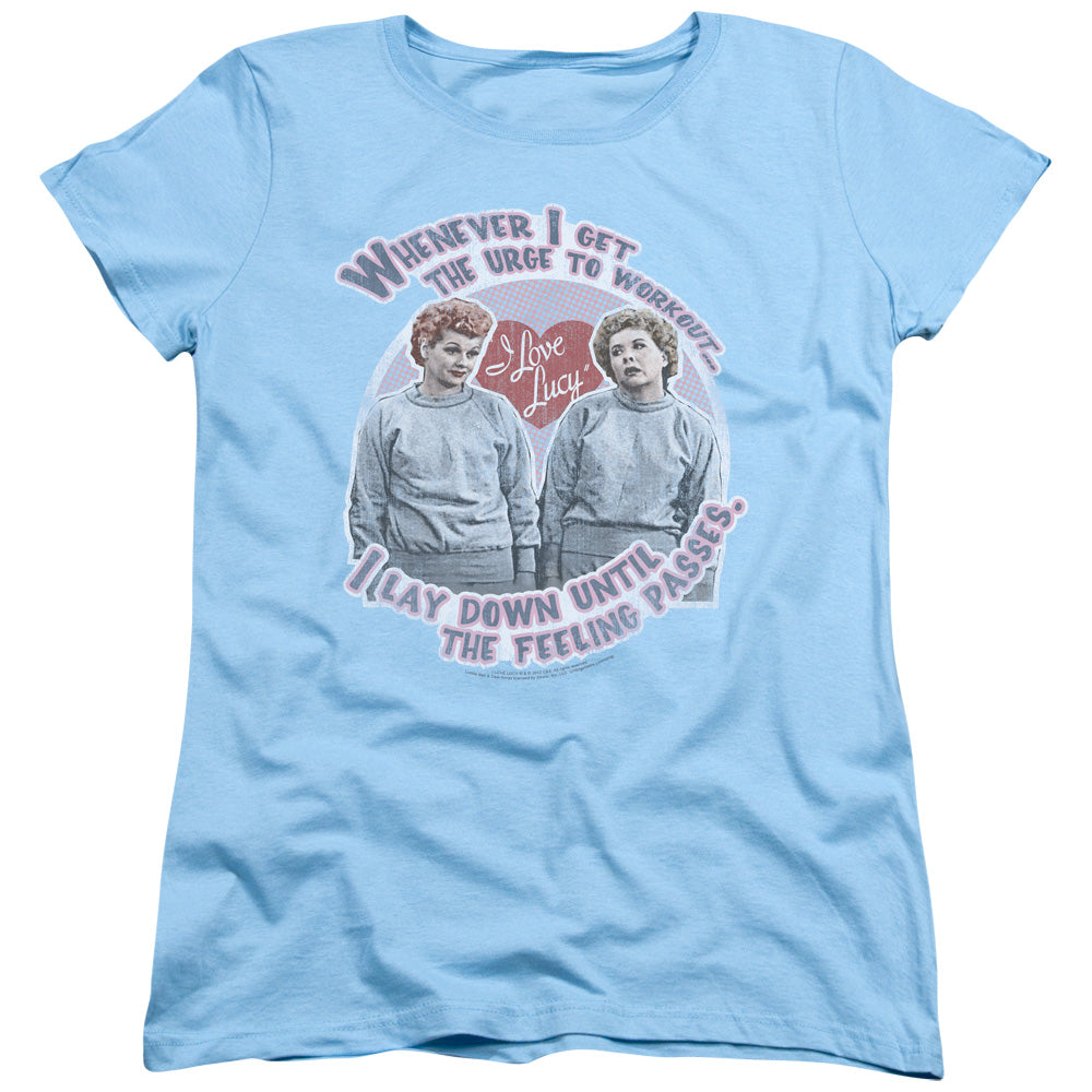 I Love Lucy - Lucys Workout - Short Sleeve Womens Tee - Light Blue T-shirt