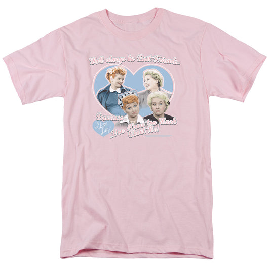 I Love Lucy - Always Best Friends - Short Sleeve Adult 18/1 - Pink T-shirt