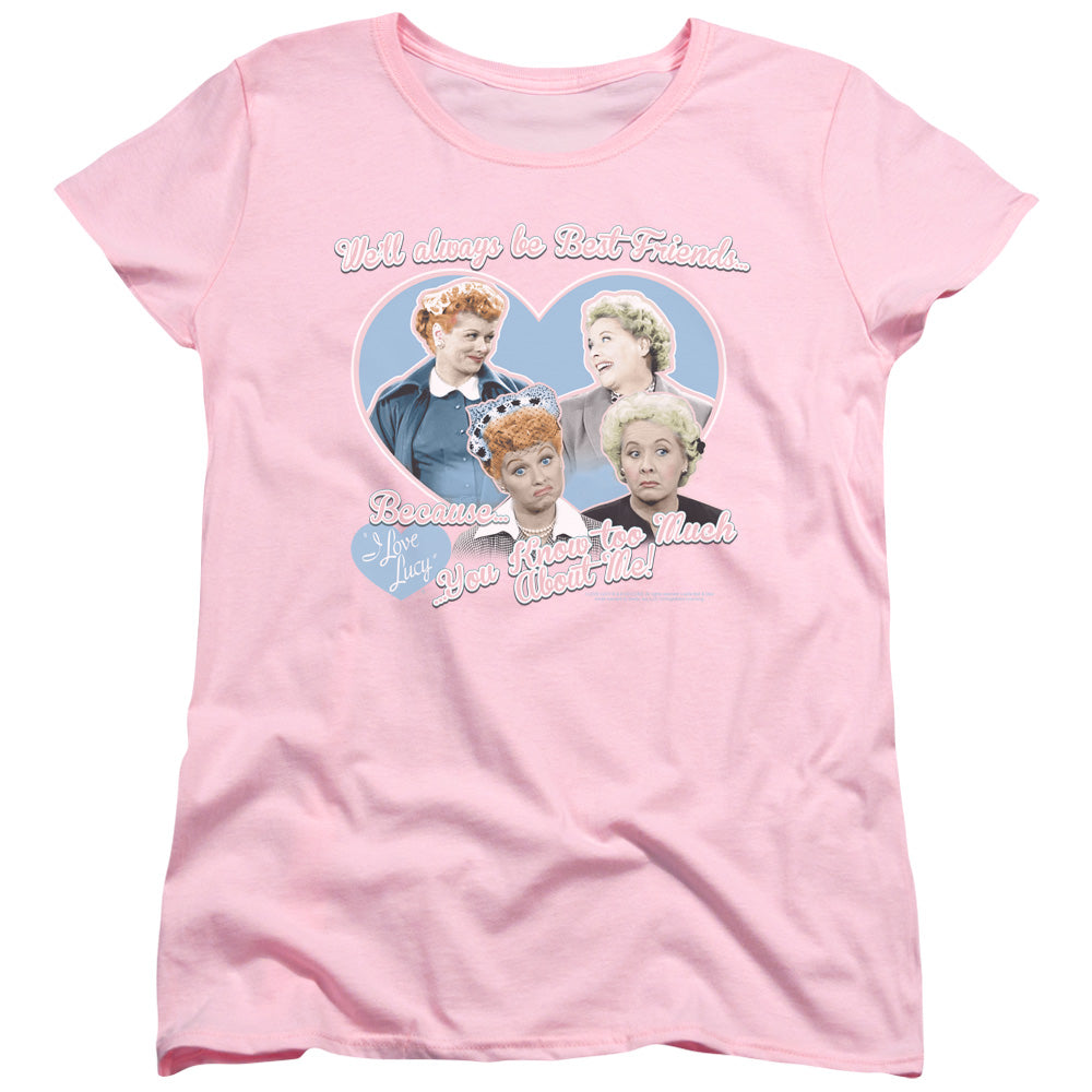 I Love Lucy - Always Best Friends - Short Sleeve Womens Tee - Pink T-shirt