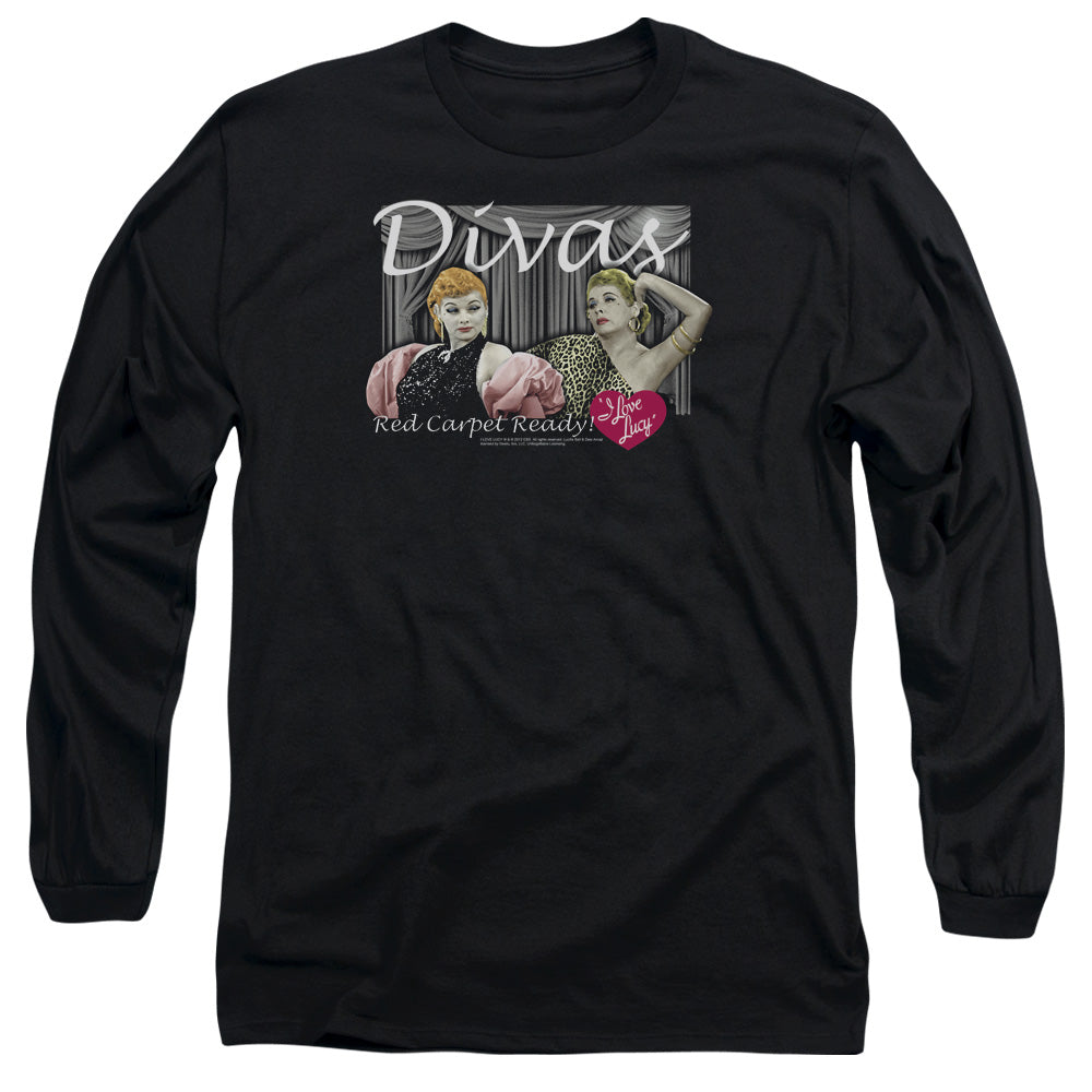 I Love Lucy - Divas - Long Sleeve Adult 18/1 - Black T-shirt