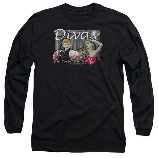 I Love Lucy - Divas - Long Sleeve Adult 18/1 - Black T-shirt
