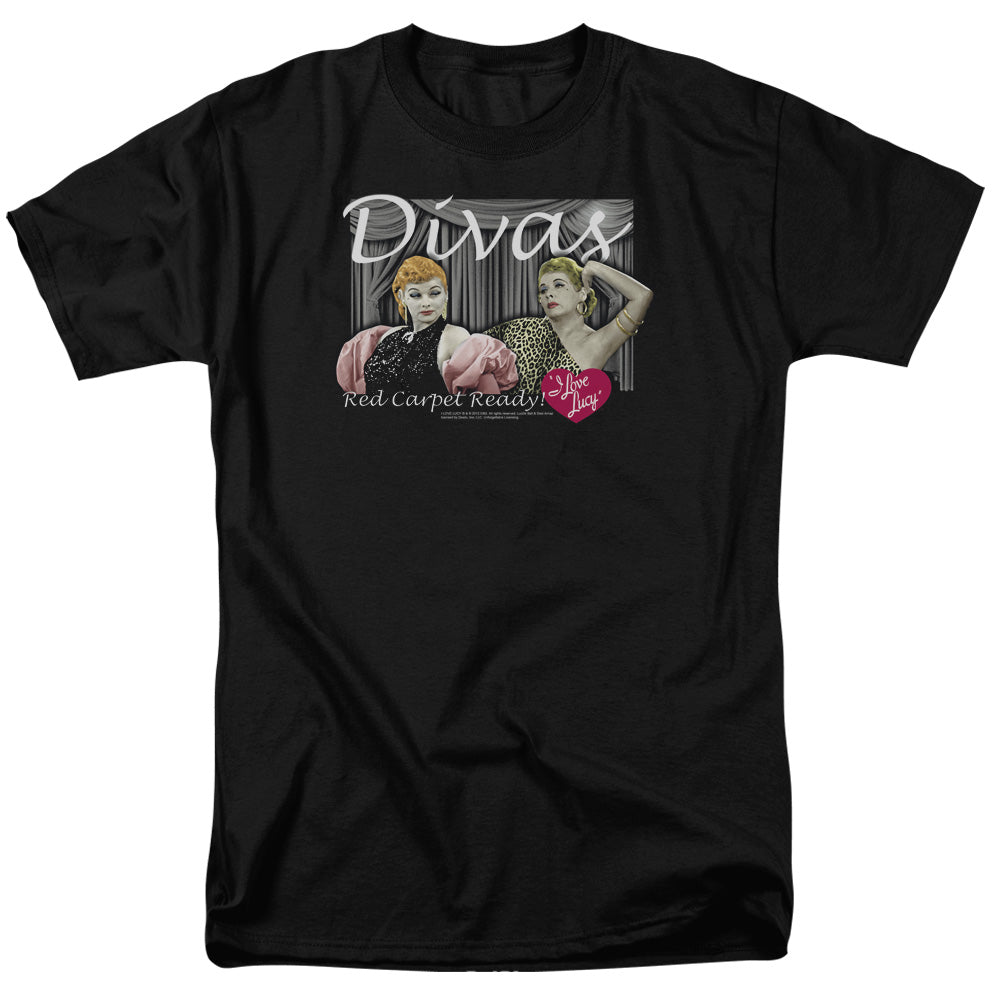 I Love Lucy - Divas - Short Sleeve Adult 18/1 - Black T-shirt