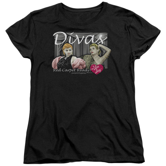 I Love Lucy - Divas - Short Sleeve Womens Tee - Black T-shirt
