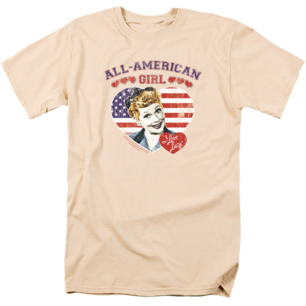I Love Lucy - All American - Short Sleeve Adult 18/1 - Cream T-shirt