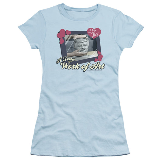 I Love Lucy - Work Of Art - Short Sleeve Junior Sheer - Light Blue T-shirt