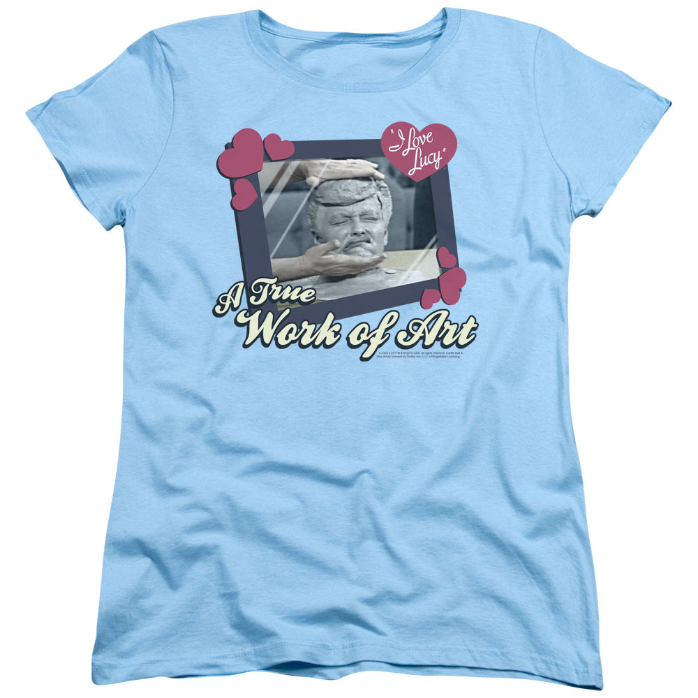 I Love Lucy - Work Of Art - Short Sleeve Womens Tee - Light Blue T-shirt