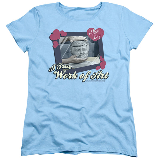 I Love Lucy - Work Of Art - Short Sleeve Womens Tee - Light Blue T-shirt
