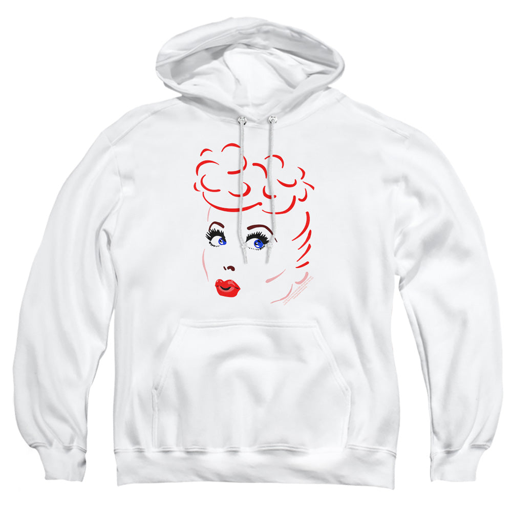 I Love Lucy - Lines Face - Adult Pull-over Hoodie - White